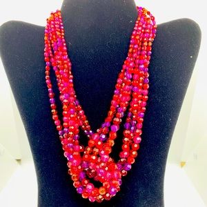 Vintage Multi Strand Beaded Necklace, marked NRT